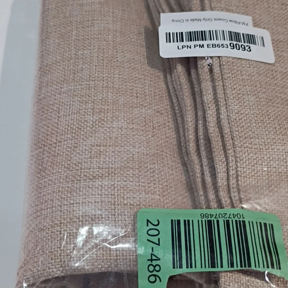 Set of‎ 2 Burlap Decorative Pillow Covers 26x26, Beige Linen